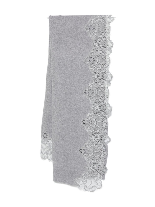 Ermanno Scervino Lace Cashmere Scarf - Grey