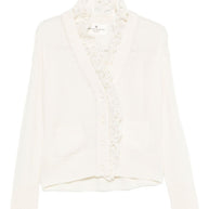 Ermanno Scervino Lace Cashmere Cardigan - White