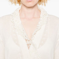 Ermanno Scervino Lace Cashmere Cardigan - White