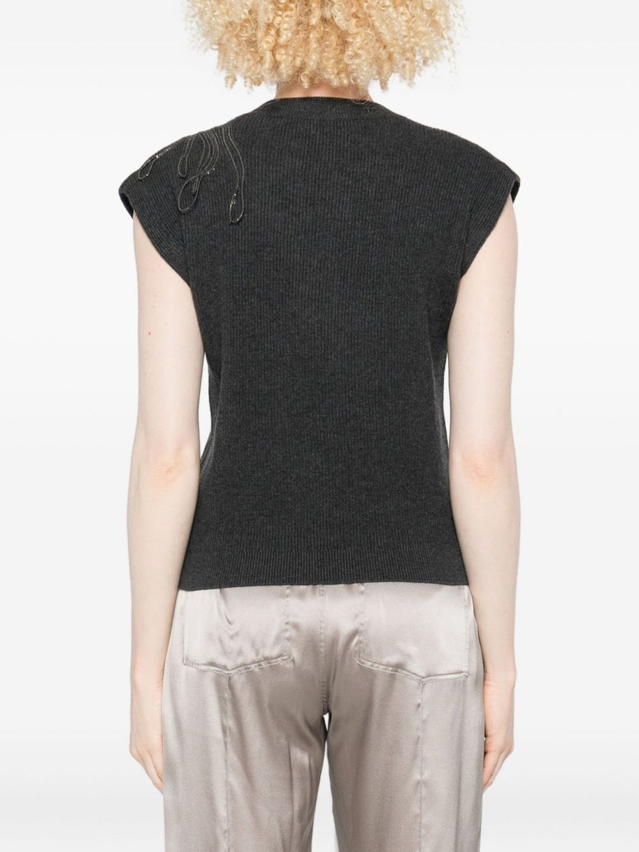 Brunello Cucinelli Cashmere Sweater Vest - Black