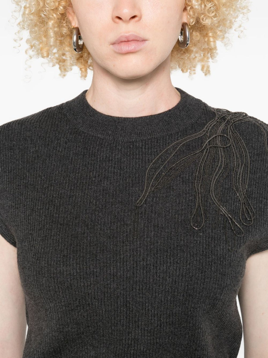 Brunello Cucinelli Cashmere Sweater Vest - Black