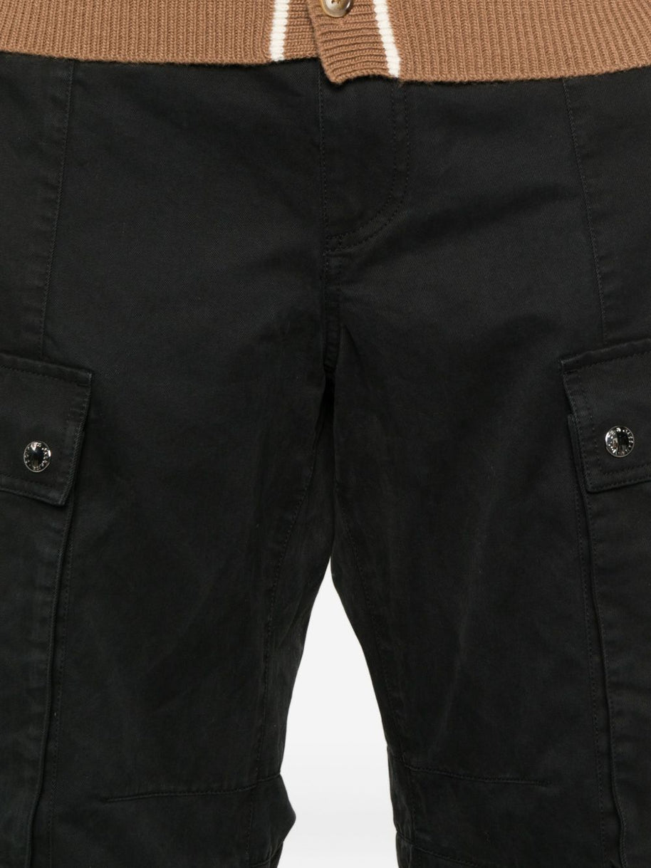 Dolce & Gabbana Black Two-cargo Pockets Hem Button-fastenings - Black