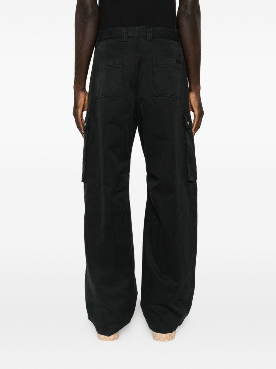 Dolce & Gabbana Black Two-cargo Pockets Hem Button-fastenings - Black