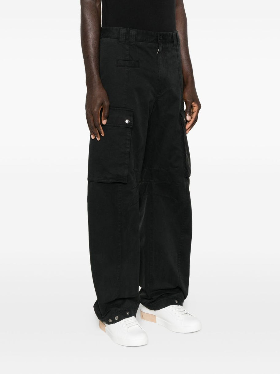 Dolce & Gabbana Black Two-cargo Pockets Hem Button-fastenings - Black