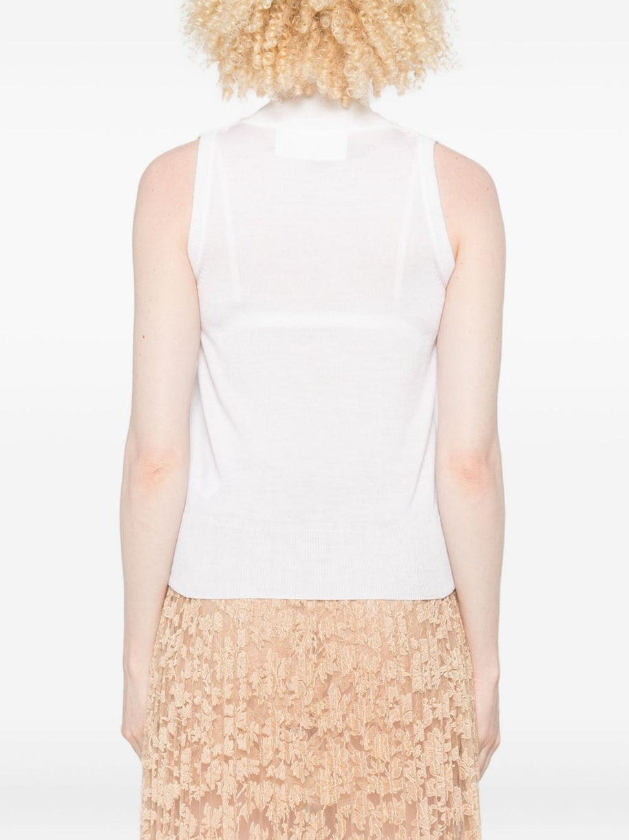 Ermanno Scervino Wool Blend Tank Top - White