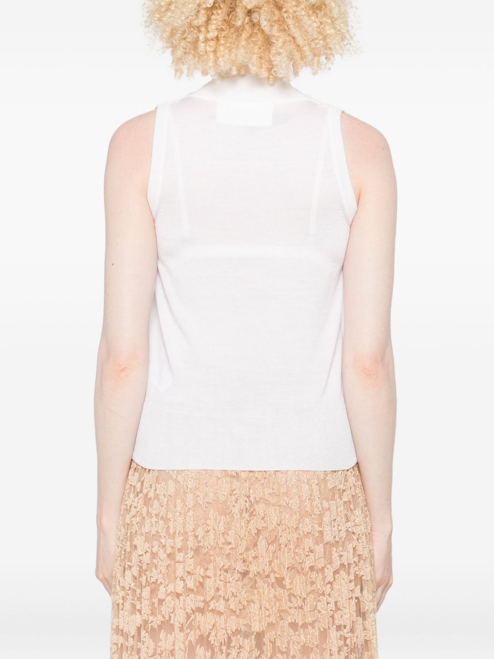 Ermanno Scervino Wool Blend Tank Top - White