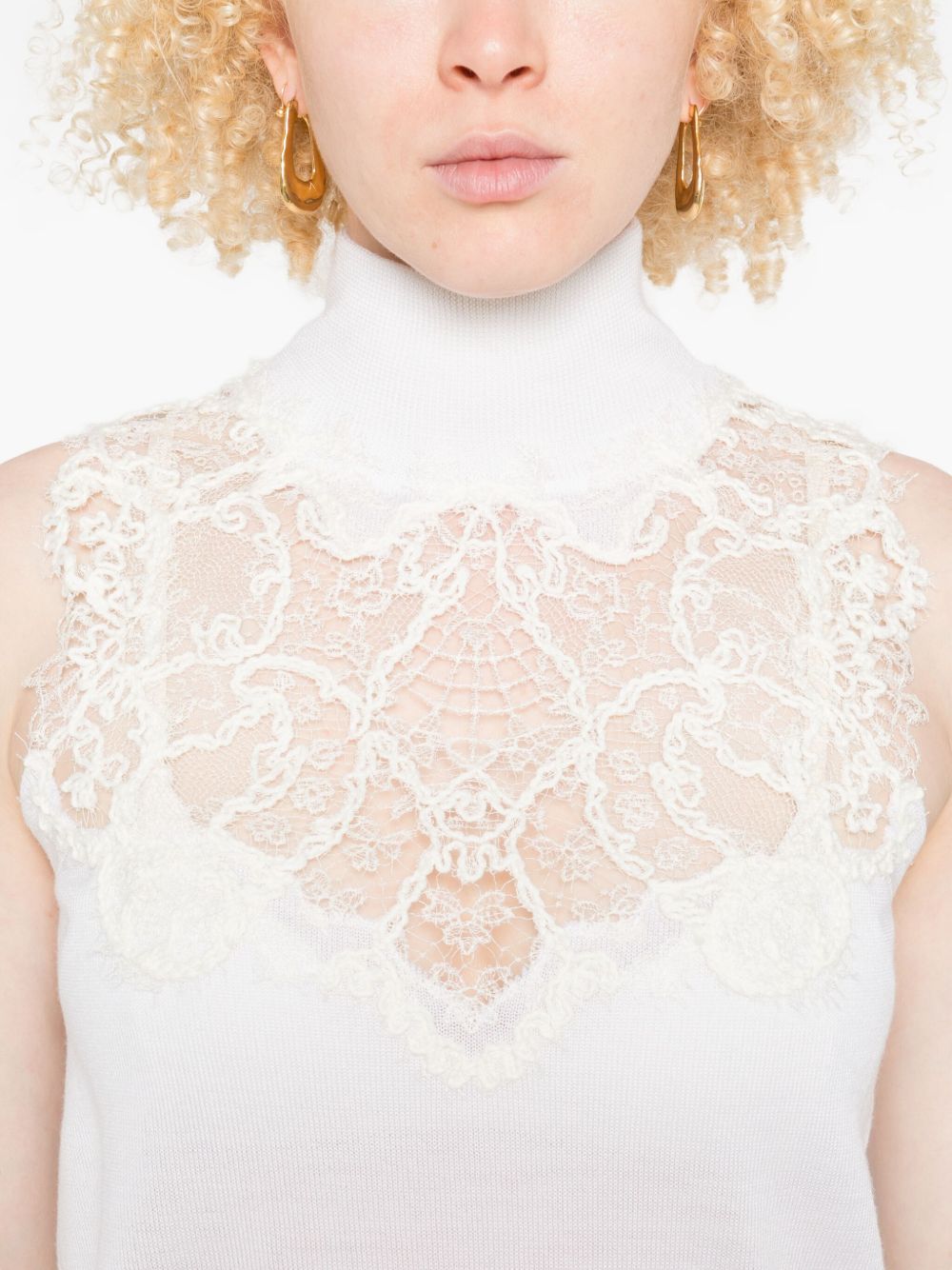 Ermanno Scervino Wool Blend Tank Top - White