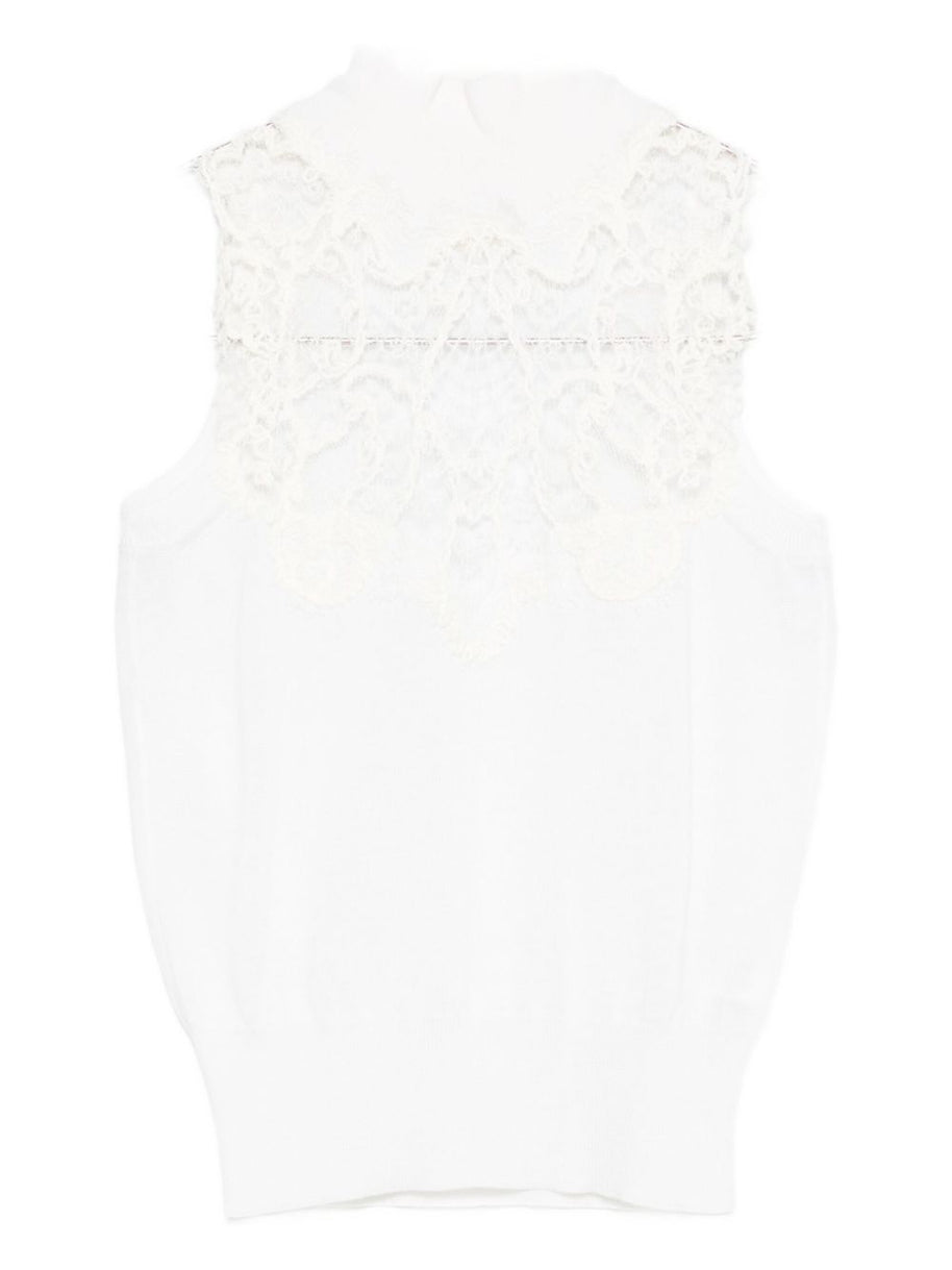 Ermanno Scervino Wool Blend Tank Top - White