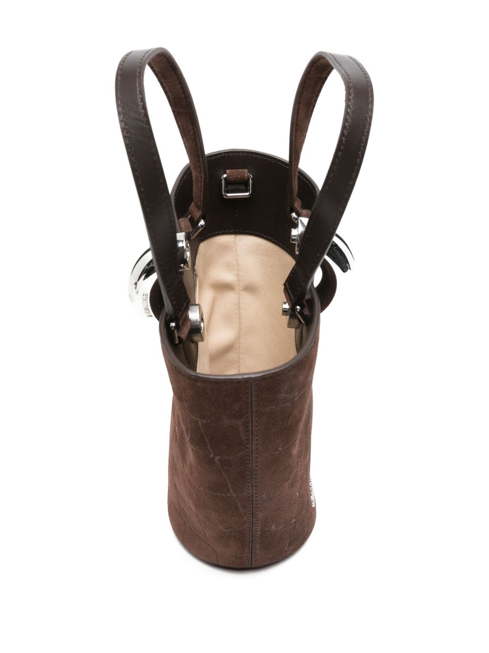 JACQUEMUS  Crocodile-Effect Ring-Detail Tote Bag