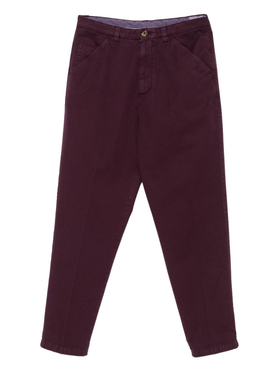 Brunello Cucinelli Cotton Trousers - Purple