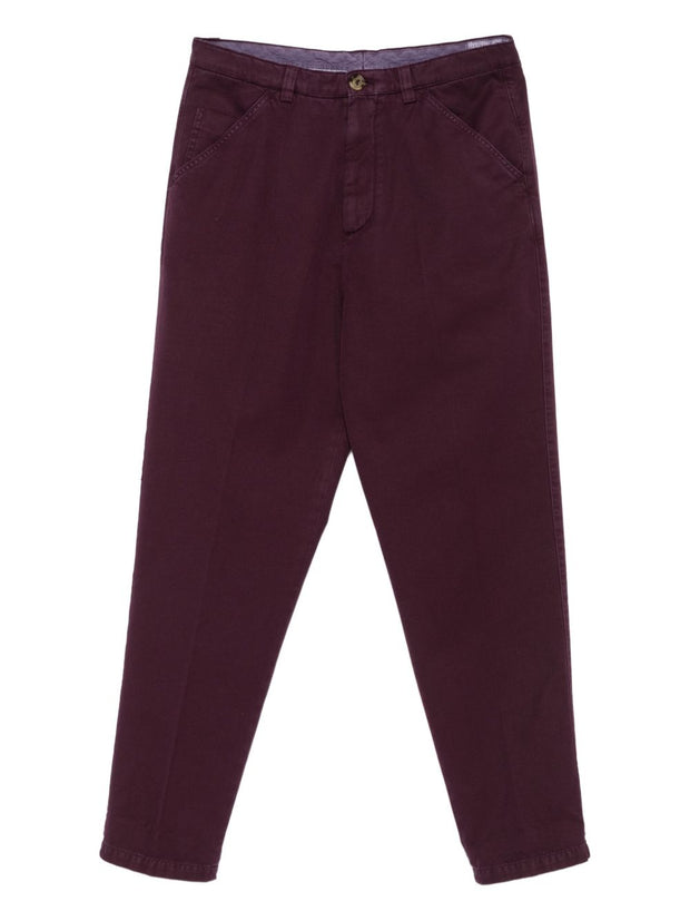 Brunello Cucinelli Cotton Trousers - Purple