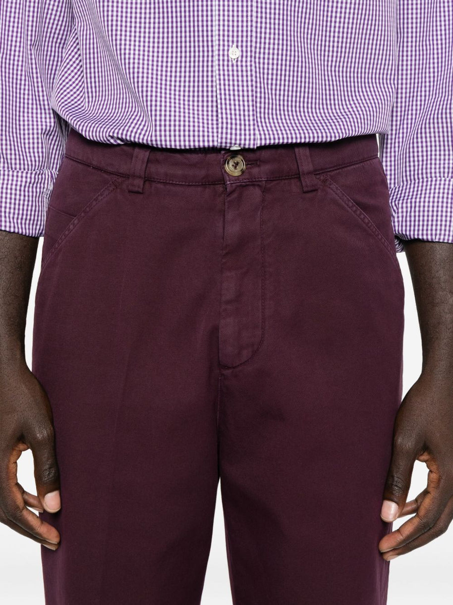 Brunello Cucinelli Cotton Trousers - Purple