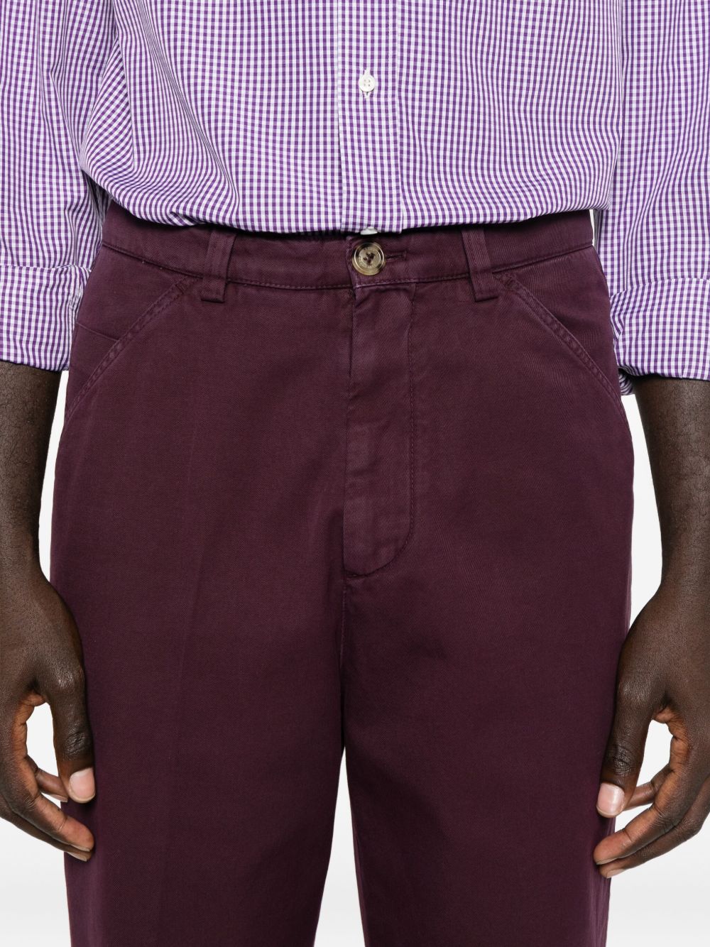 Brunello Cucinelli Cotton Trousers - Purple