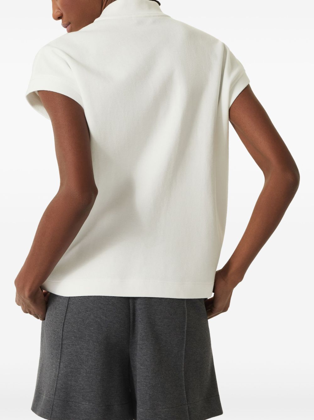 Brunello Cucinelli Logo Cotton Polo Shirt - White