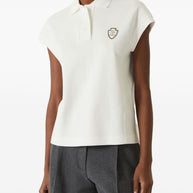 Brunello Cucinelli Logo Cotton Polo Shirt - White