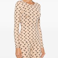 MARINE SERRE Moon Print Second Skin Top - Beige