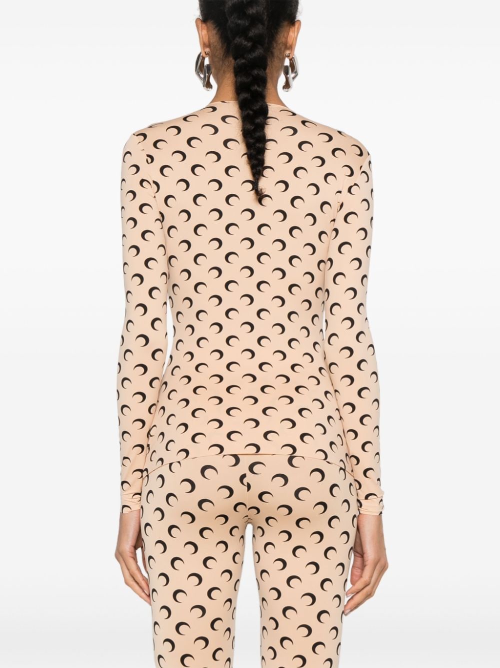 MARINE SERRE Moon Print Second Skin Top - Beige