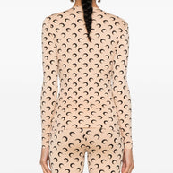 MARINE SERRE Moon Print Second Skin Top - Beige