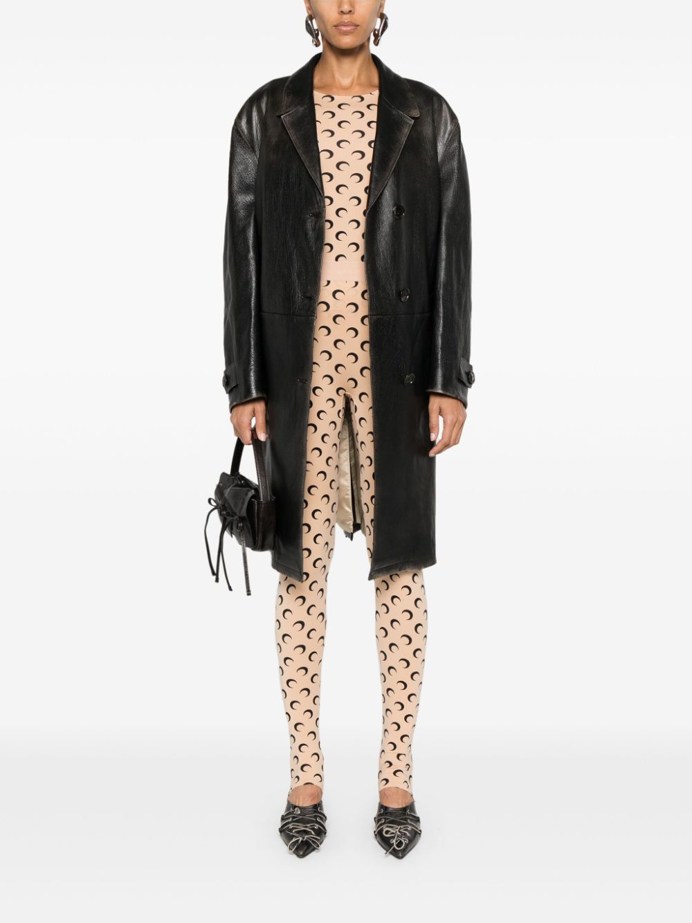 MARINE SERRE Moon Print Second Skin Top - Beige