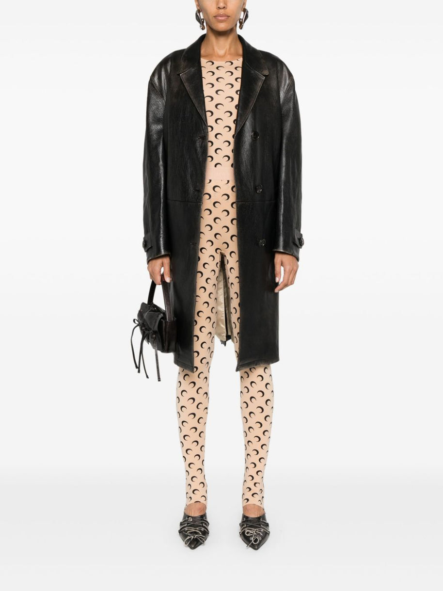 MARINE SERRE Moon Print Second Skin Top - Beige