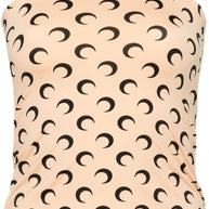 MARINE SERRE Moon Offshoulder Tube Top - Beige