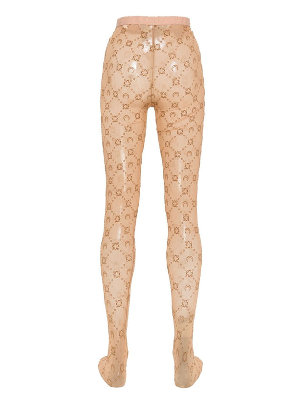 MARINE SERRE Monogram Tights - Camel