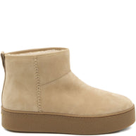 HOGAN PRE Suede Platform Ankle Boots - Beige