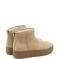 HOGAN PRE Suede Platform Ankle Boots - Beige