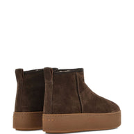 HOGAN PRE Suede Platform Ankle Boots - Brown