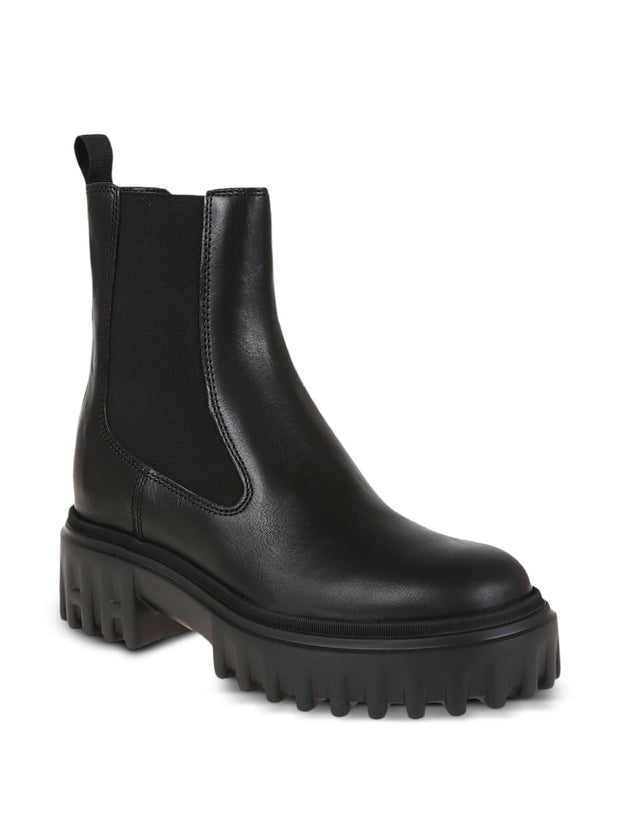 HOGAN PRE Leather Platform Ankle Boots - Black
