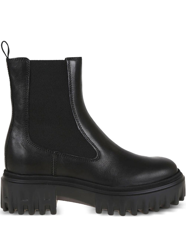 HOGAN PRE Leather Platform Ankle Boots - Black