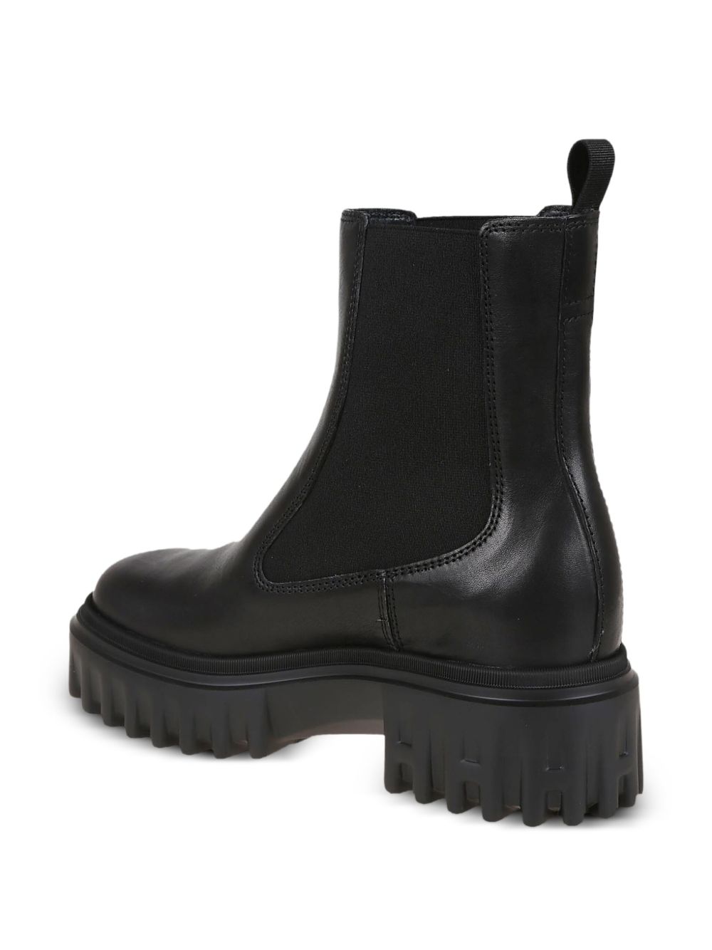 HOGAN PRE Leather Platform Ankle Boots - Black