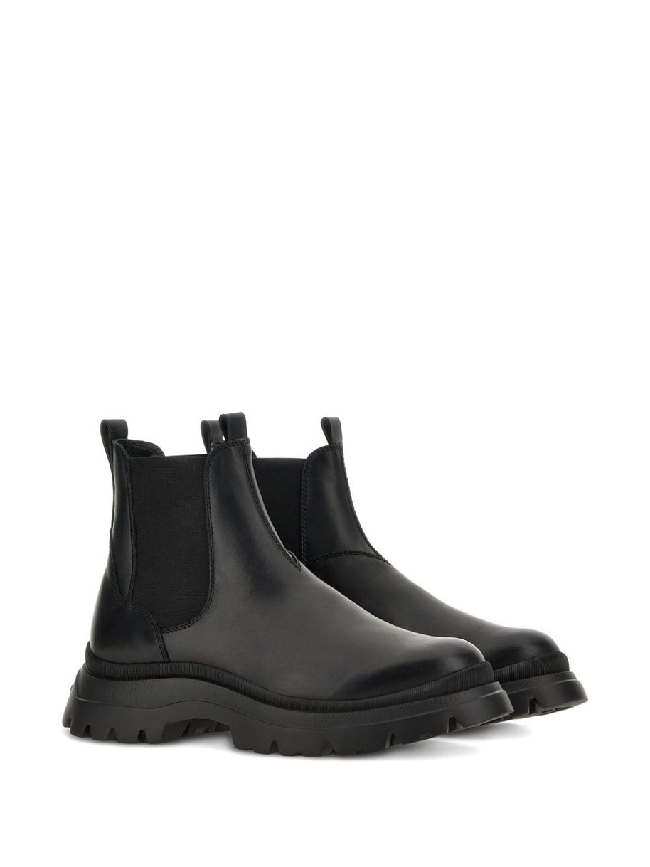 HOGAN PRE Leather Ankle Boots - Black