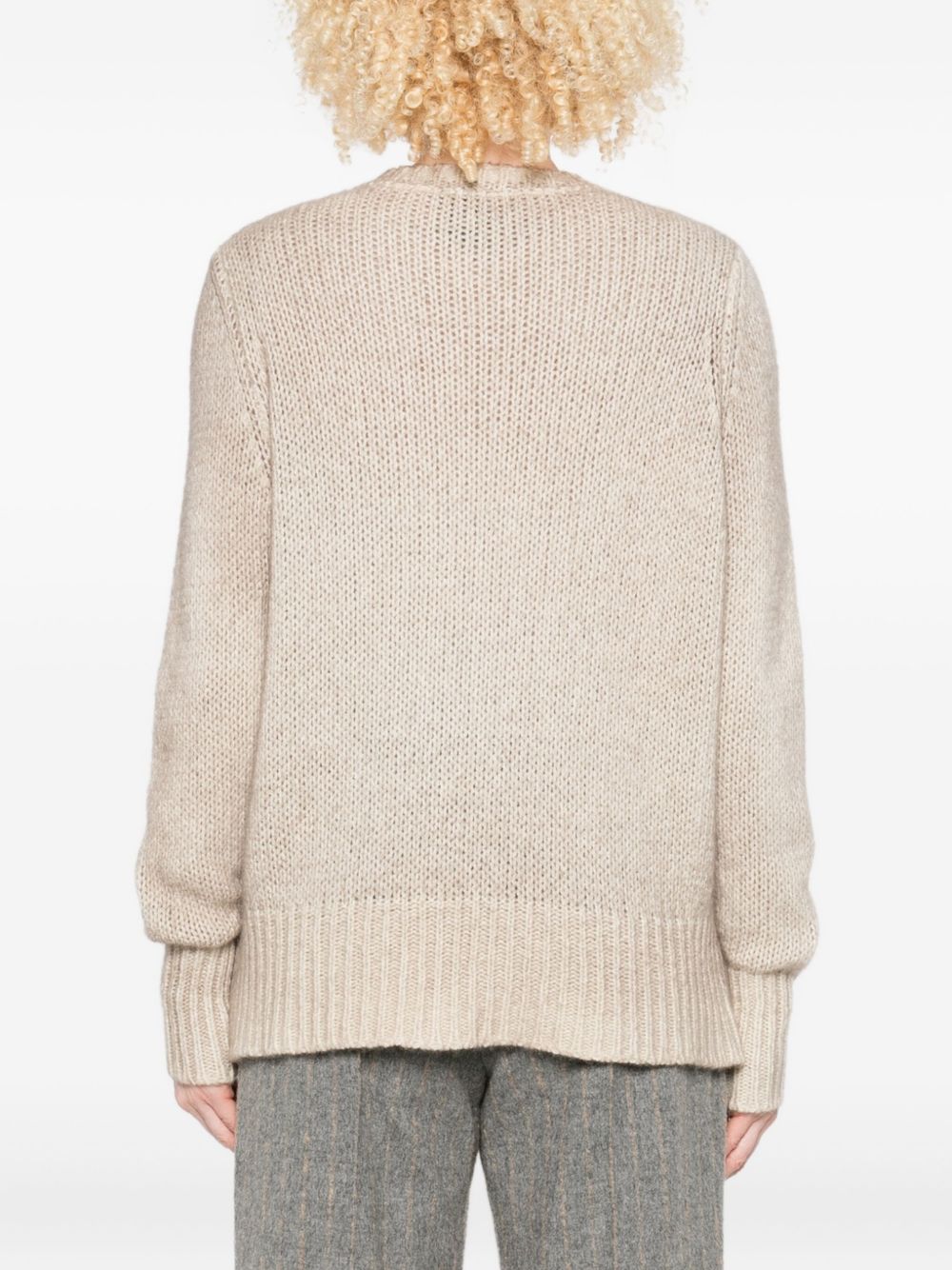 Avant Toi Cashmere Crewneck Pullover Sweater - Beige