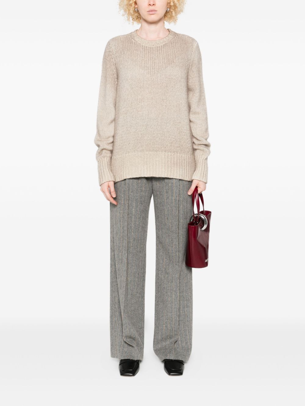 Avant Toi Cashmere Crewneck Pullover Sweater - Beige