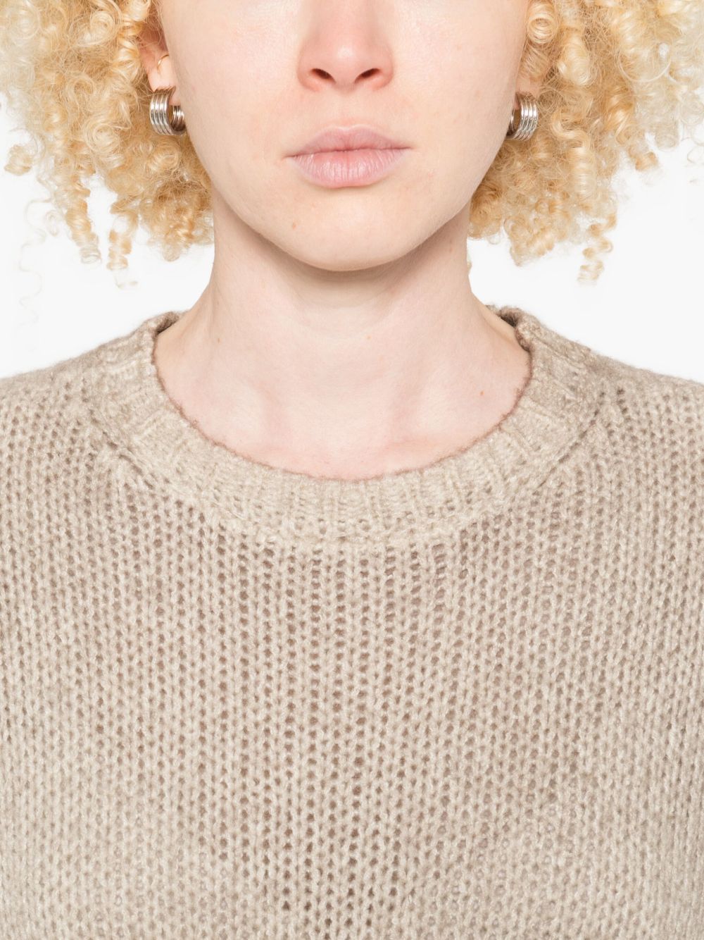 Avant Toi Cashmere Crewneck Pullover Sweater - Beige
