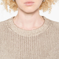 Avant Toi Cashmere Crewneck Pullover Sweater - Beige