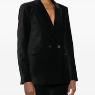 Forte Forte Velvet Double-breasted Jacket - Black