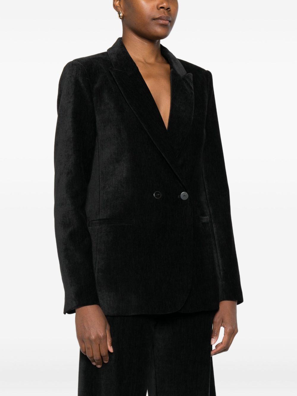 Forte Forte Velvet Double-breasted Jacket - Black