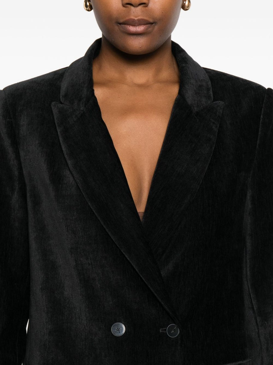 Forte Forte Velvet Double-breasted Jacket - Black