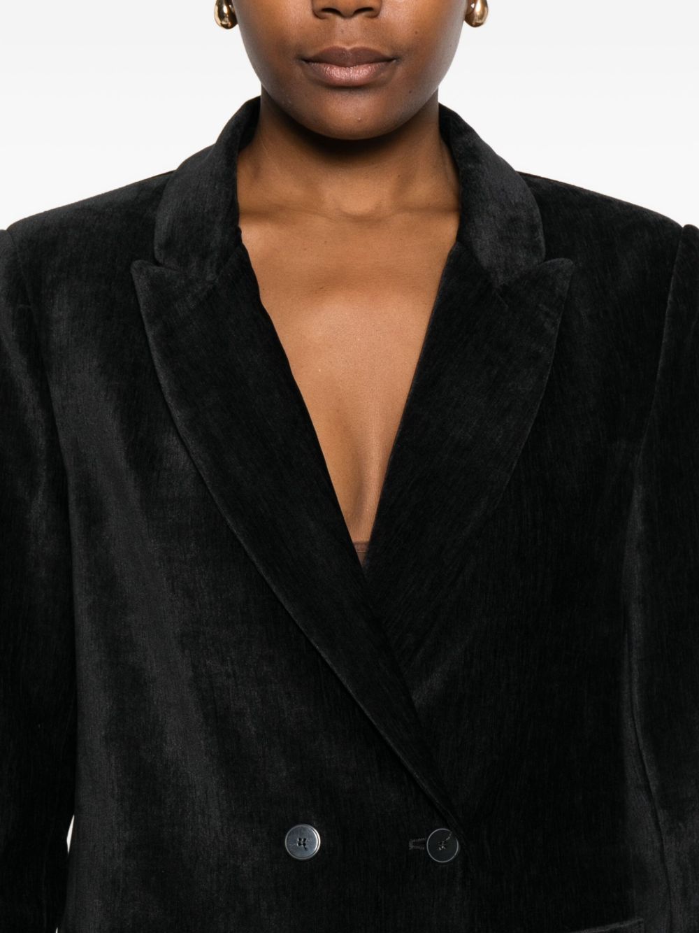 Forte Forte Velvet Double-breasted Jacket - Black