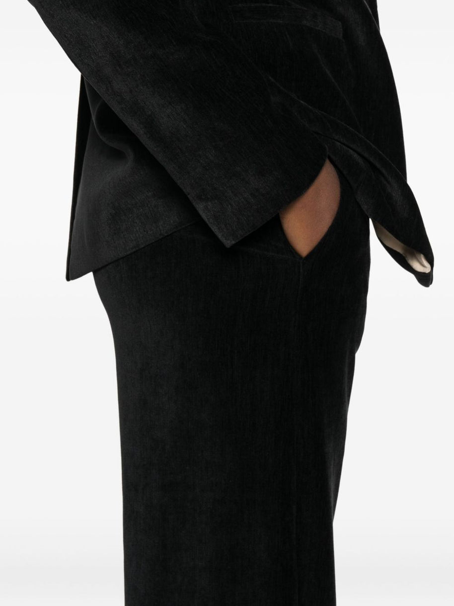 Forte Forte Velvet High-waisted Trousers - Black