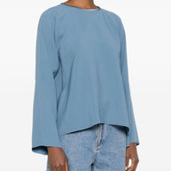 Forte Forte Satin Blouse - Clear Blue