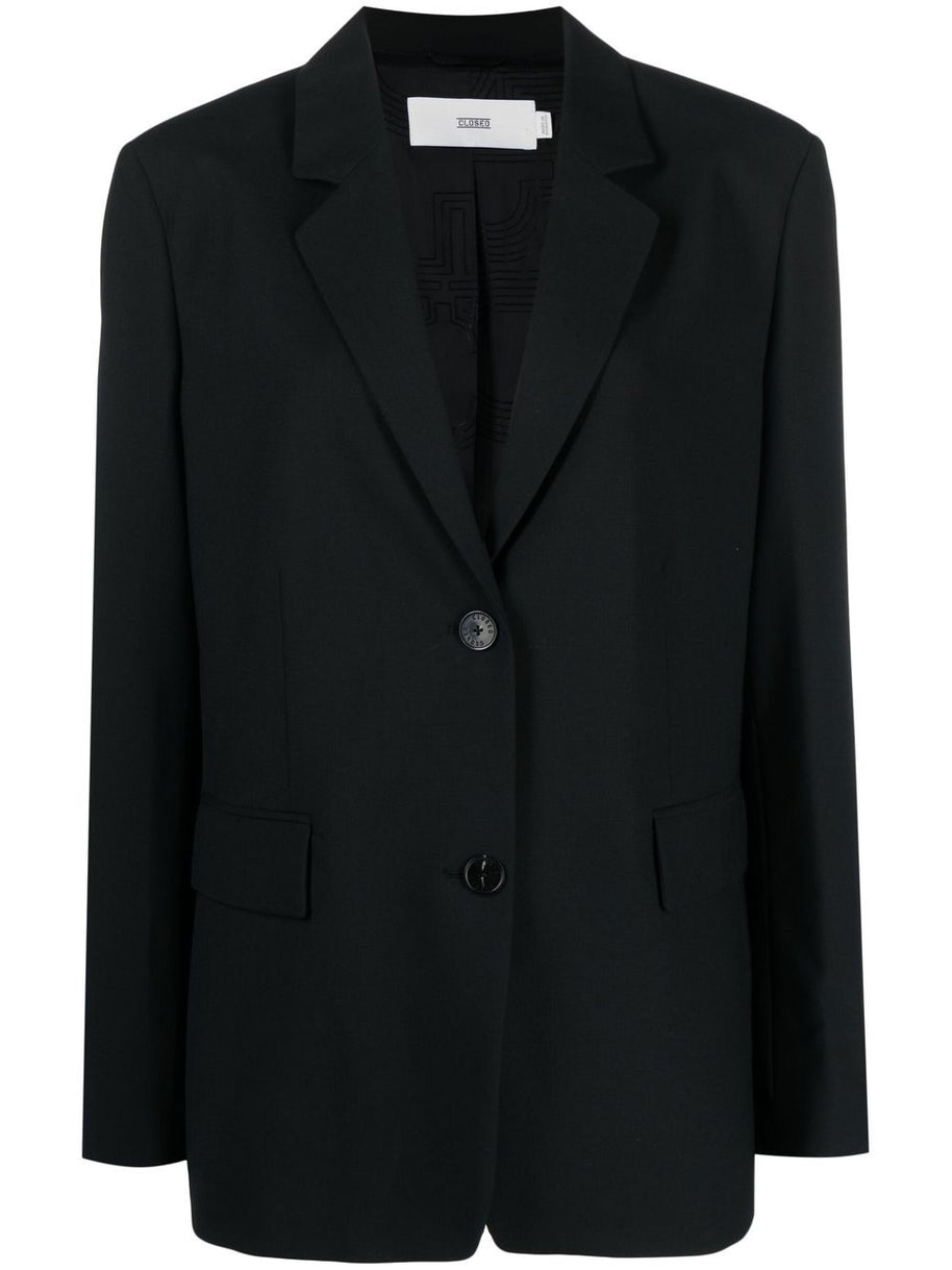 Closed Wool Blend Single-breasted Jacket Black