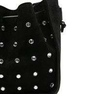 Forte Forte Crystal Embellished Suede Leather Small Bucket Bag - Black