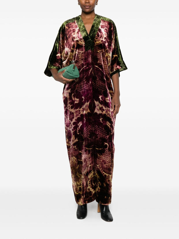 Pierre Louis Mascia Velvet Long Dress - Bordeaux