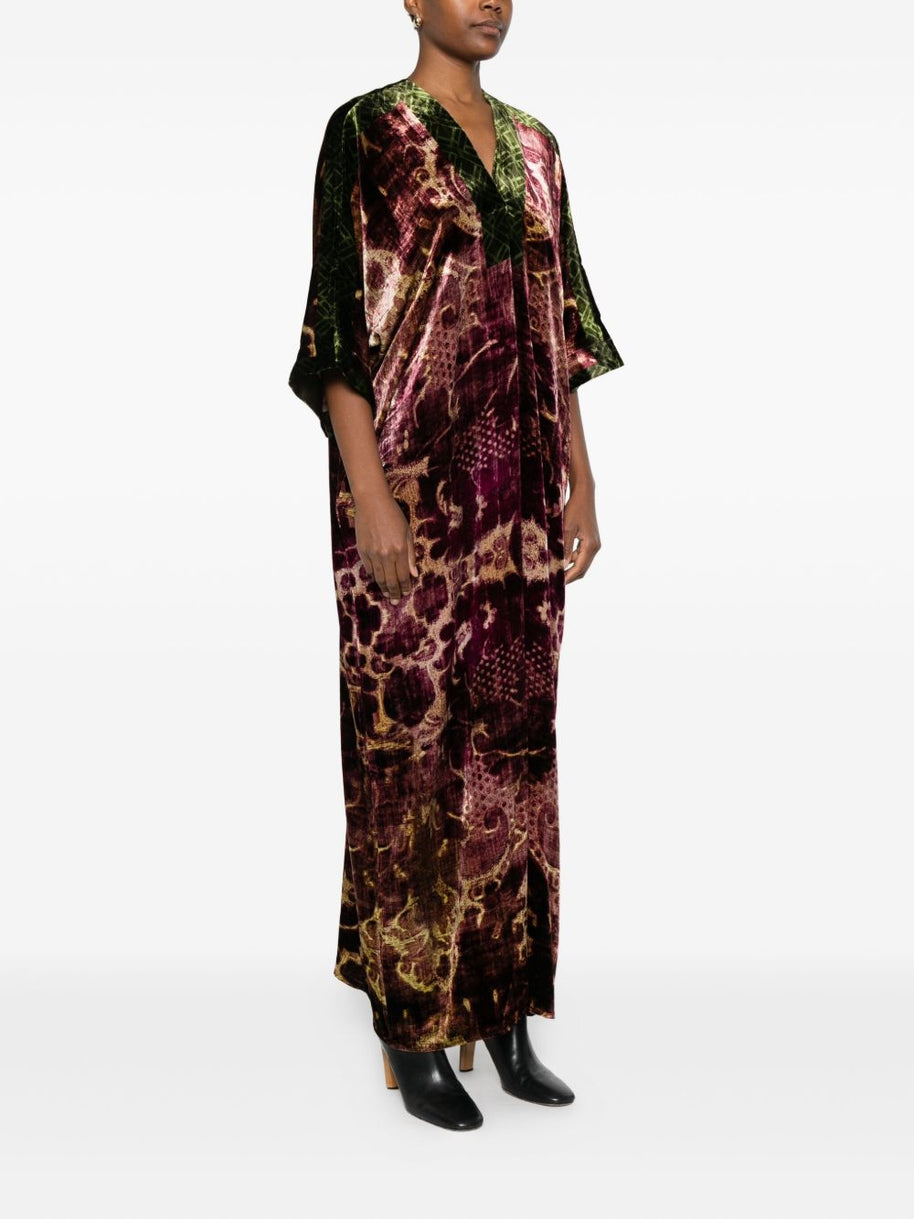 Pierre Louis Mascia Velvet Long Dress - Bordeaux