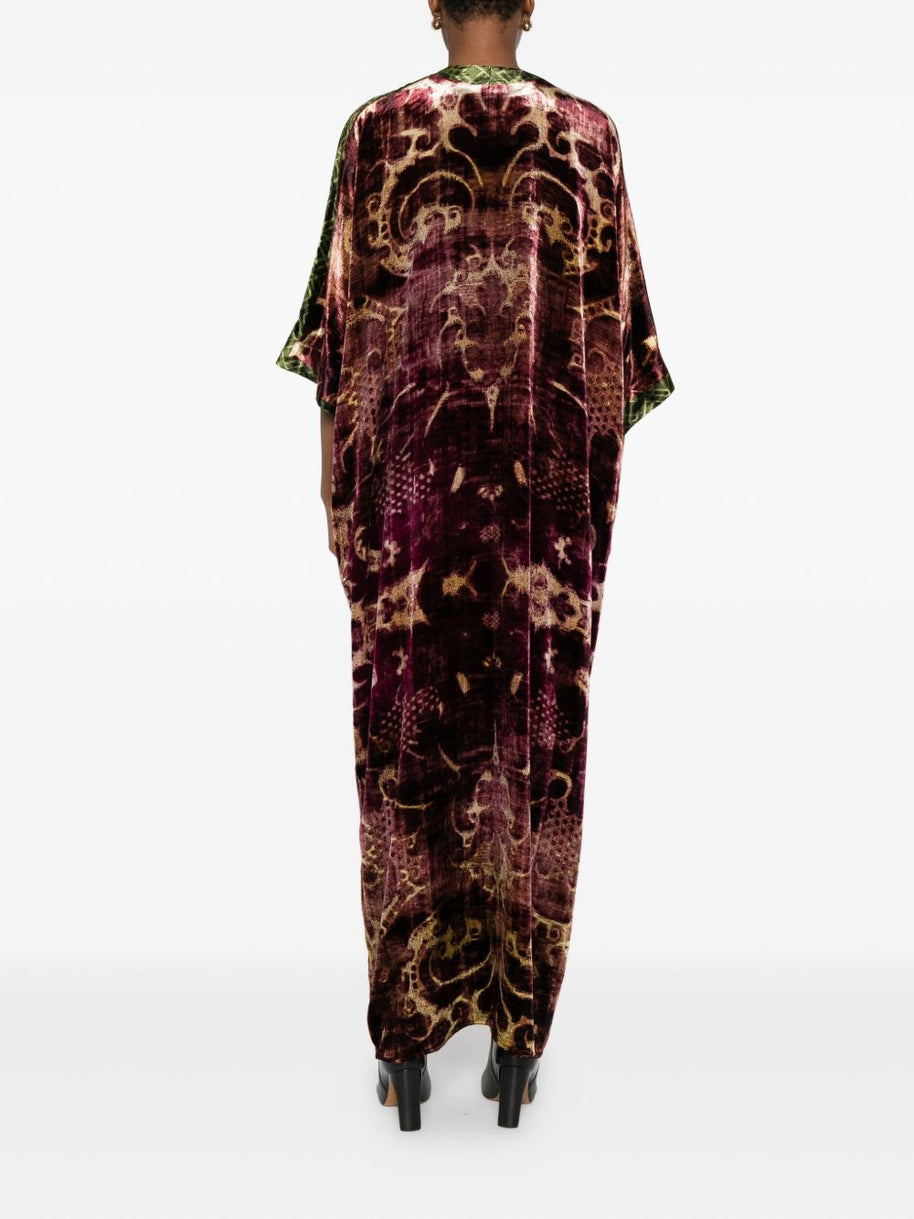 Pierre Louis Mascia Velvet Long Dress - Bordeaux