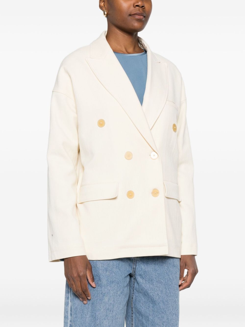 Forte Forte Double-breasted Jacket  - Beige