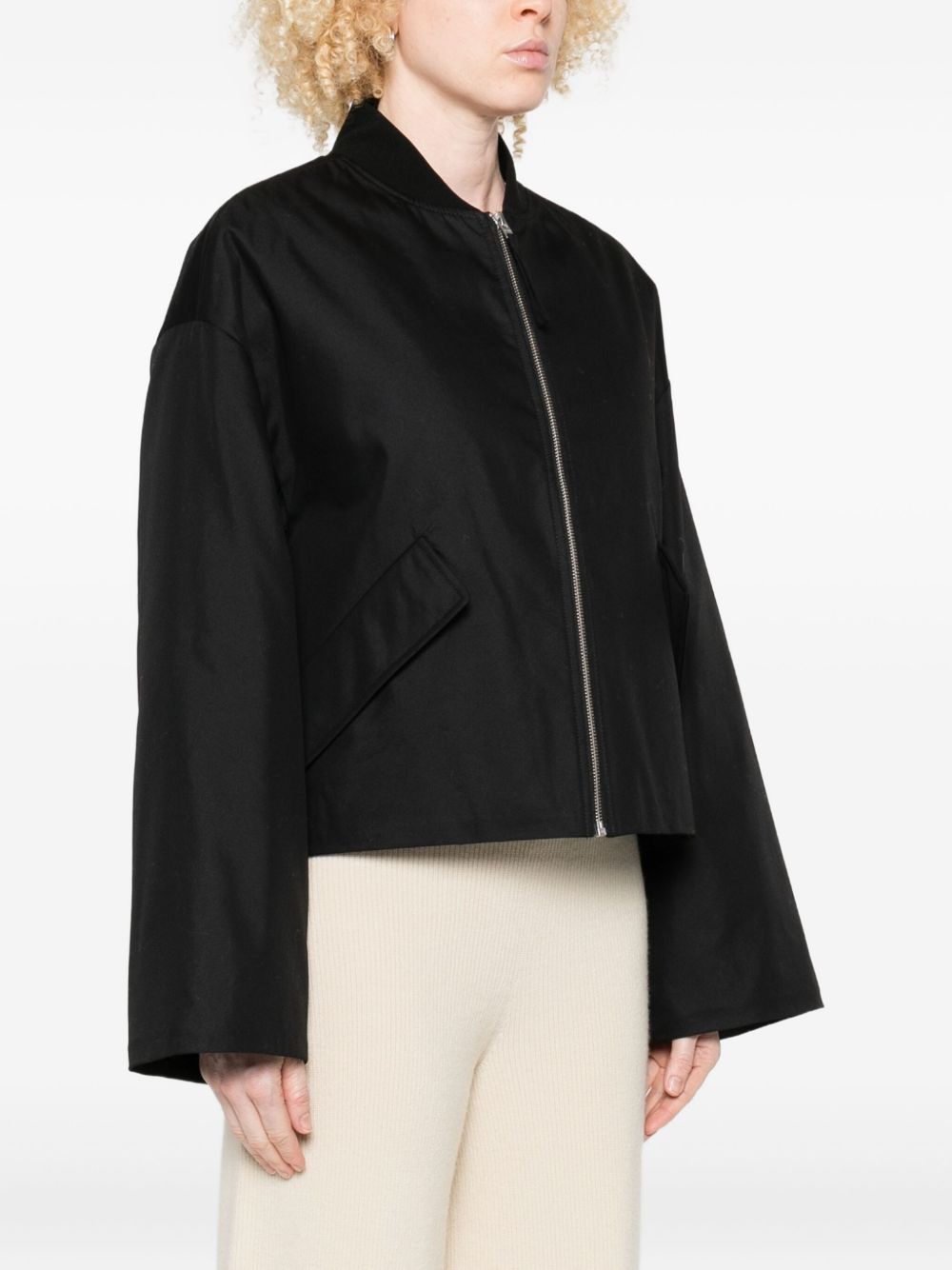 Closed Cotton Blend Bomber Jacket Black